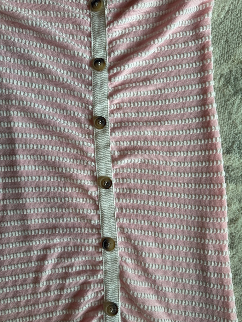 Pink Button-Front Ribbed Midi Dress - Picture 2 of 6